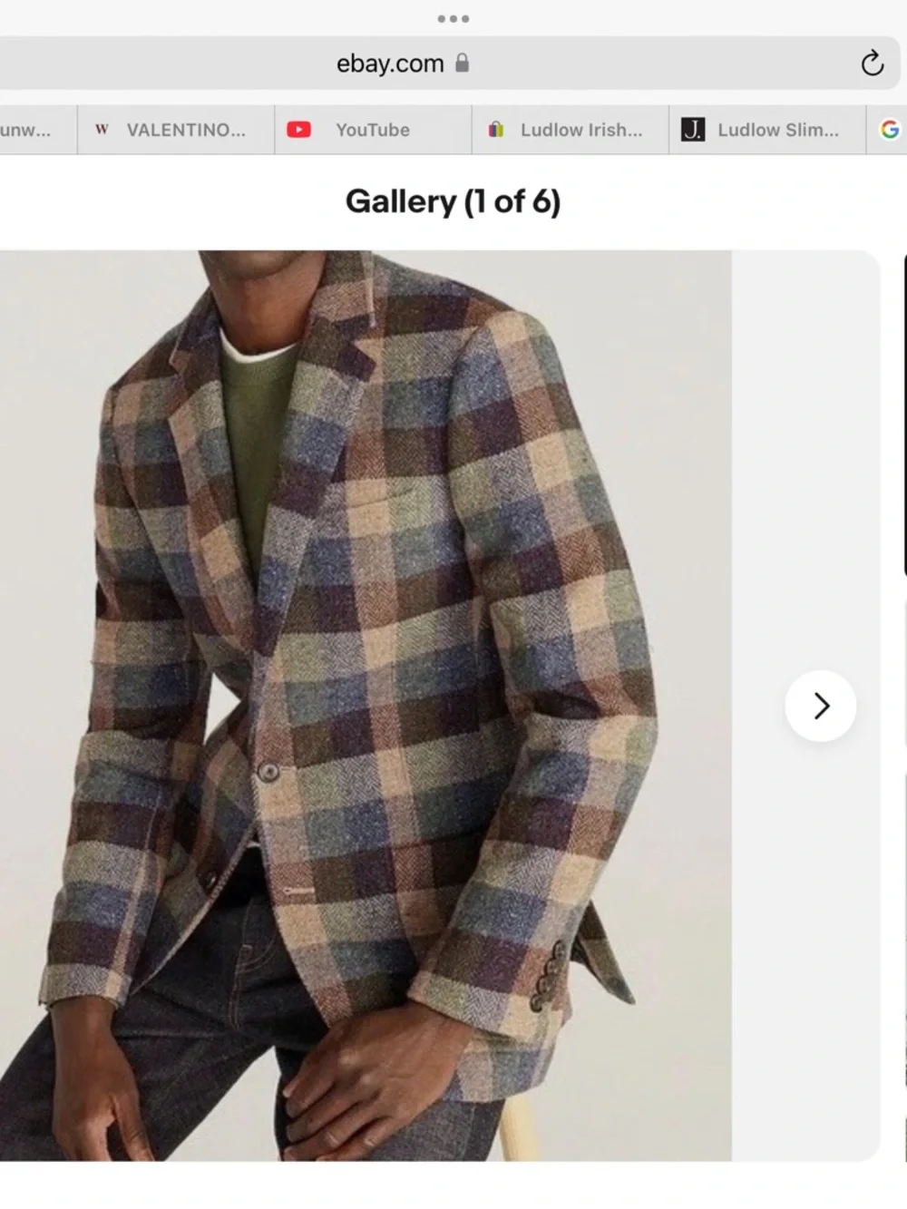 J. Crew Ludlow Slim-Fit Multi-Color Herringbone tweed Irish wool Plaid Blazer